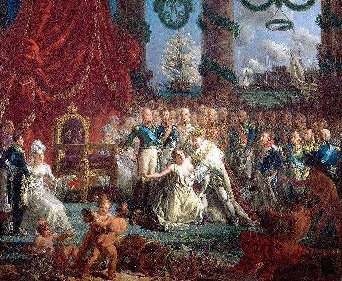 Louis-Philippe Crepin Louis XVIII relevant la France de ses ruines china oil painting image